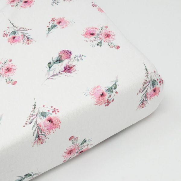 Moegs &amp; Me. - Pincushion Protea Cot Fitted Sheet -60x120cm