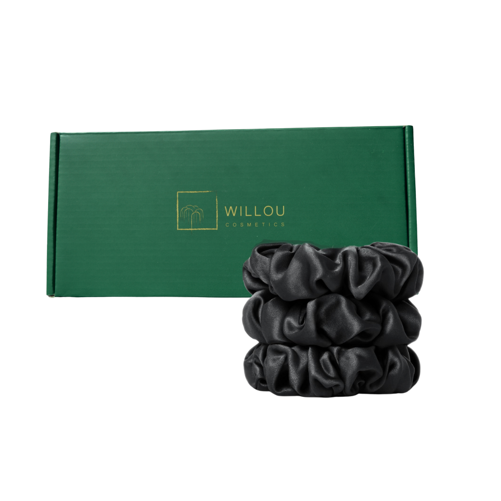 Willou 100% Mulberry Silk hair scrunchies - Pack of 3