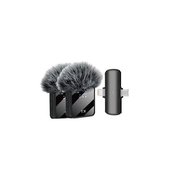 2in1 Dual Wireless Lavalier Microphone Compatible With IOS iPad, Android