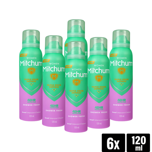 Mitchum Advanced Antiperspirant &amp; Deodorant Shower Fresh 120ml x 6 Pack