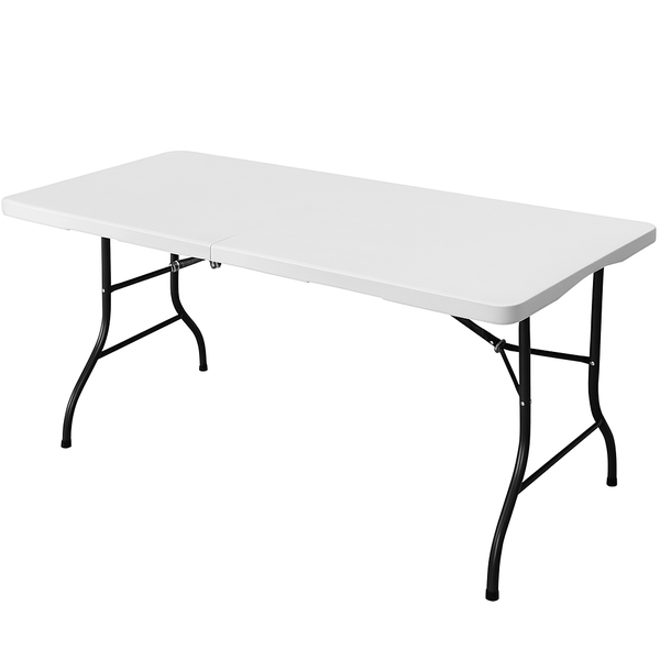Lightweight Convenient Sleek Foldable 1.8m Dining Table - White
