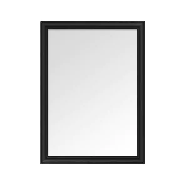 Kitro Black Deck Plastic Rectangular Bathroom Mirror 600mm x 400mm