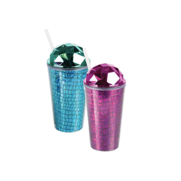 SD Homeware-Assorted Glitter Tumbler 450ml Pack Of 2 x1