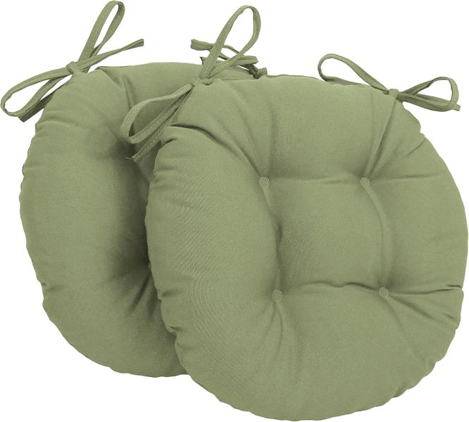 Plain Round Cotton Chair Pad, 40cm Pack Of 2