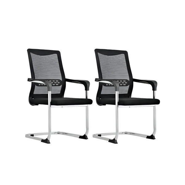 Set of 2 Comfort-Driven High-Back Mesh Office Visitor Chair With No Wheels