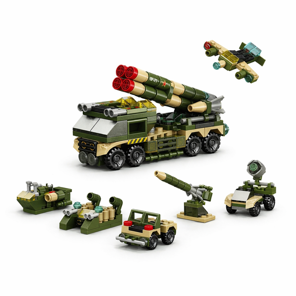 135 Pieces - Tractor Missile Vehicle Construction Set - Multicolor