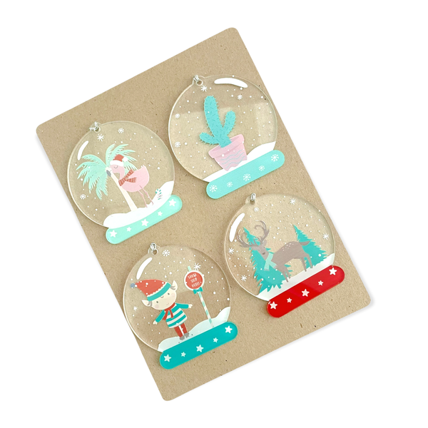 Snow Globes: Flamingo Set