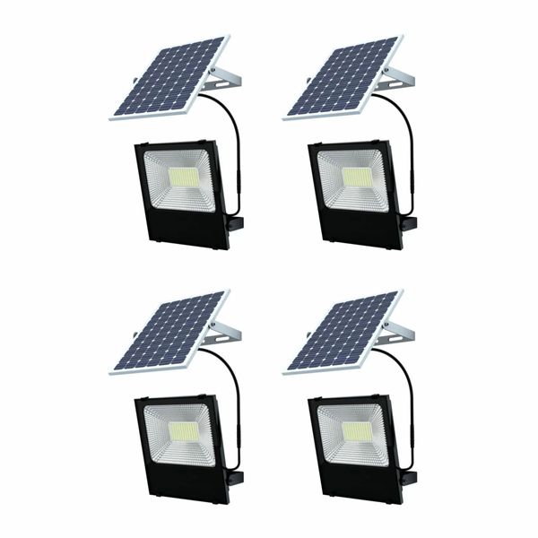 4 Pack LED Solar Floodlight &amp; Panel 20w