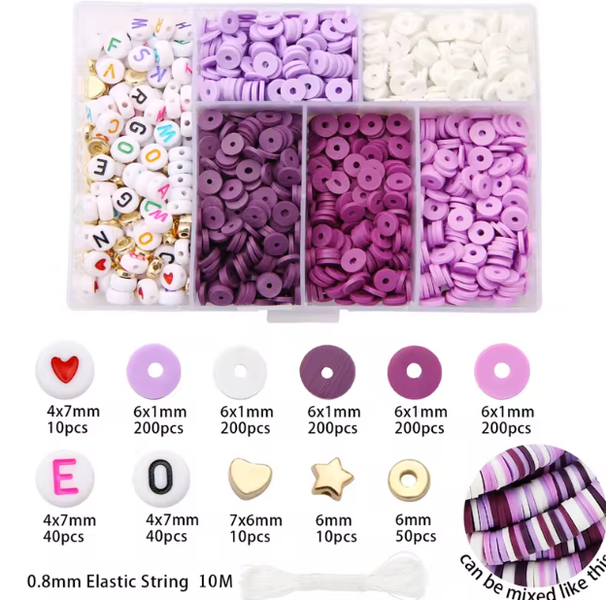 6-Grid Polymer Clay Beads Kit for Jewellary Making (8 Colours)