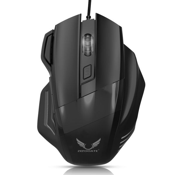 2400dpi Gaming Mouse USB 2.0 7-Button Wired Game Mouse Black