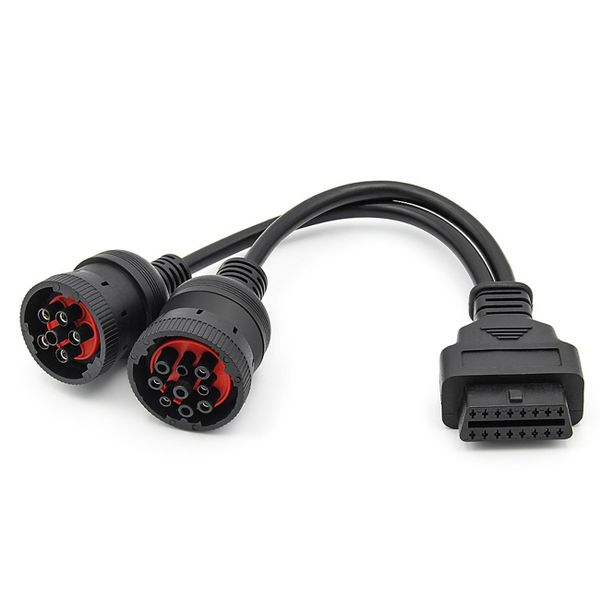 Car Truck Y Cable OBD OBD2 16Pin Female to J1708 6Pin/ J1939 9Pin