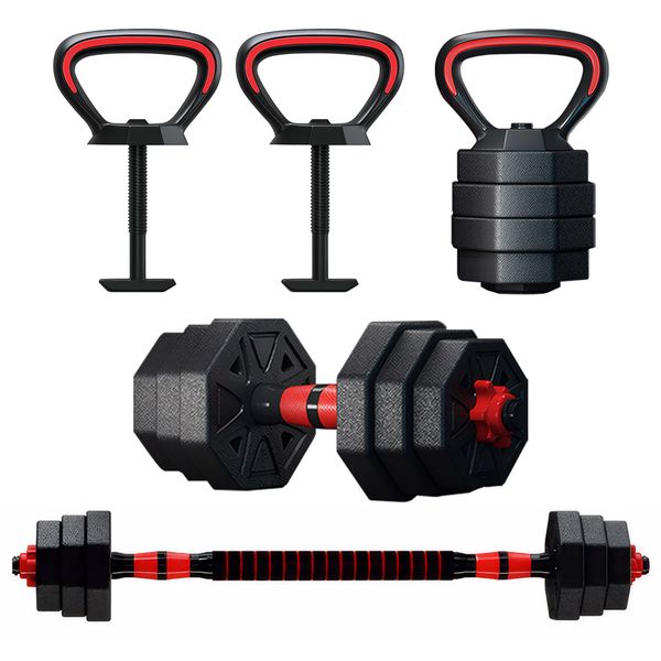Topika Adjustable Dumbbell &amp; Barbell Set 20/30Kg Free Weights for Home Gym