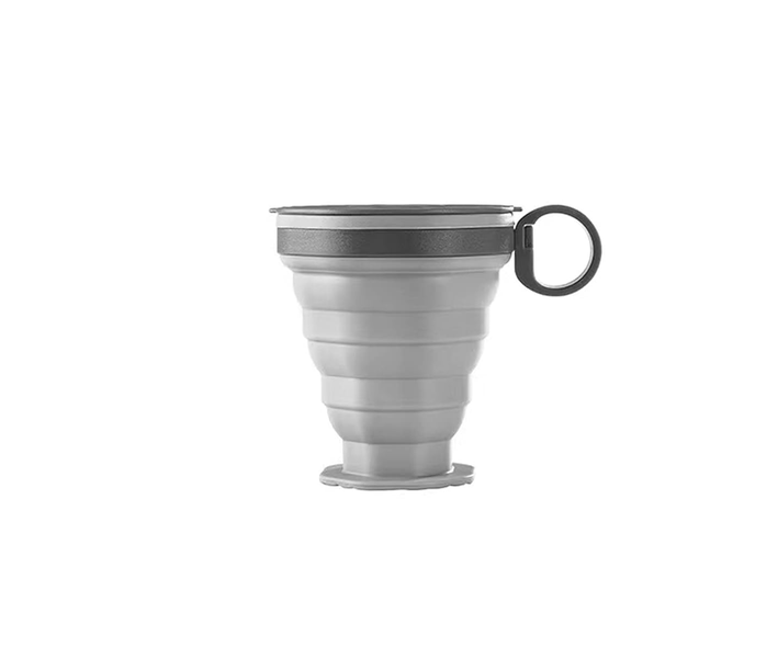 9t9-Folding Camping Cup Set with Lid Handle &amp; Coaster