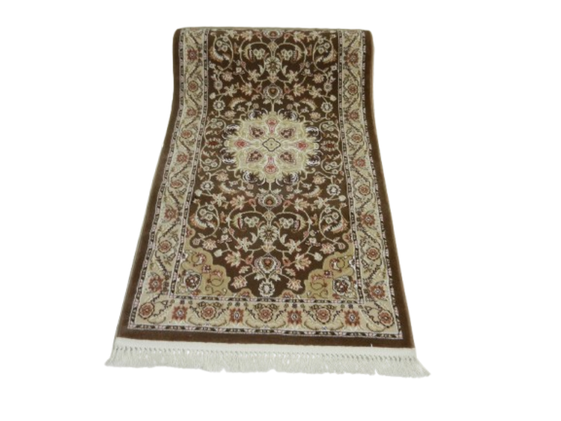 Turca Brown-White Floral Rectangular 300 L x 80 W cm Rug