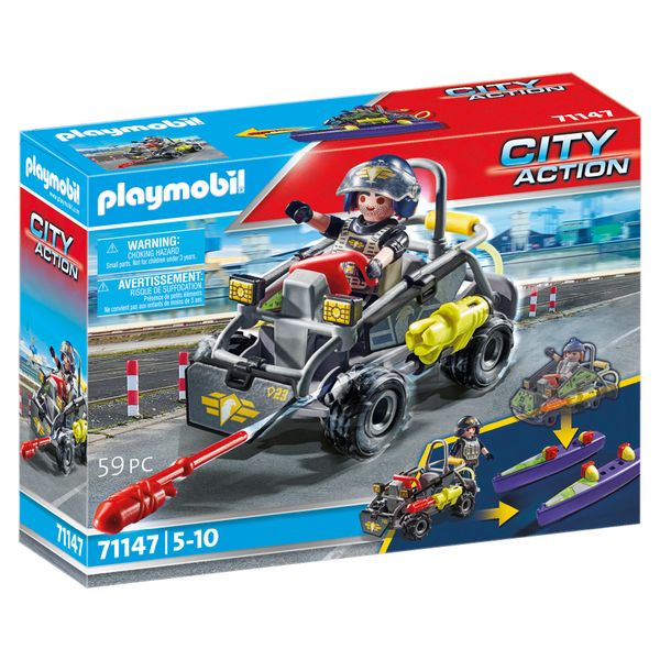 Playmobil Action Heroes - Tactical Unit: Mulit-Terrain Quad 59 Pieces