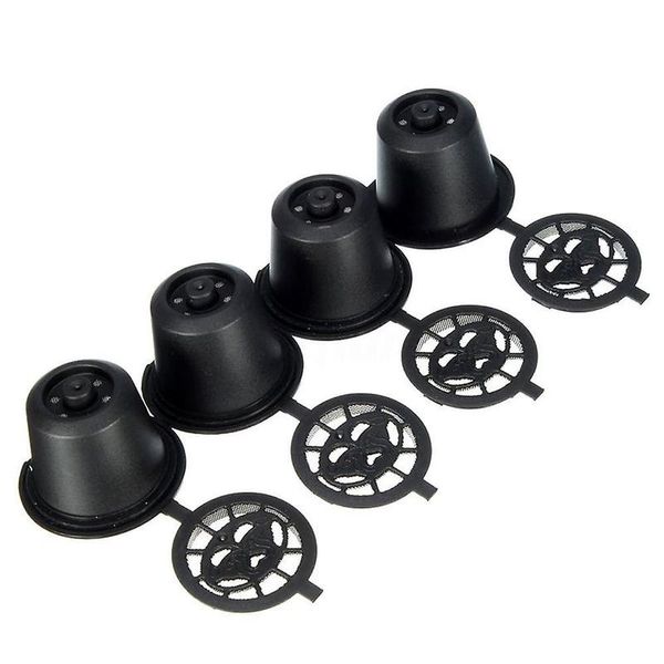 4x Refillable Reusable Coffee Capsules Pods For Nespresso Machines Spoon