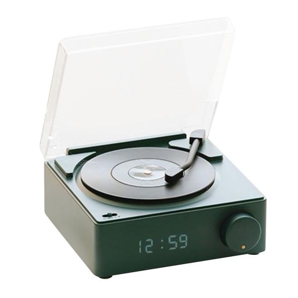 Record Player BT Speaker, Alarm, Green