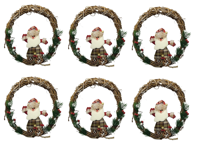 Hanging Christmas Wreath Deco - 6 Piece