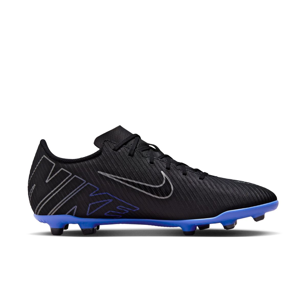 Nike Zoom Mercurial Vapor 15 Pro FG Firm Ground Soccer Cleats - Black, Chrome & Hyper Royal