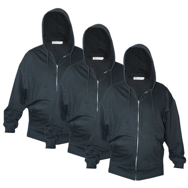 Nucleus Men's Premium Quality Heavyweight 100% Cotton Hoodie 3 Pack