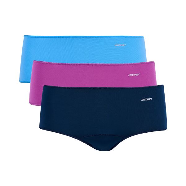 Jockey Blue Cotton 3 Pack Boyleg
