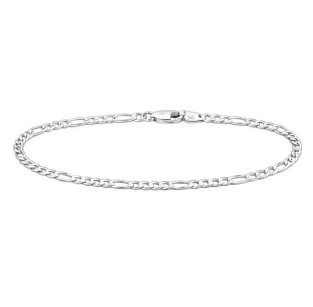 925 Sterling Silver Lobster 4mm Figaro Bracelet 20cm Women's Chain