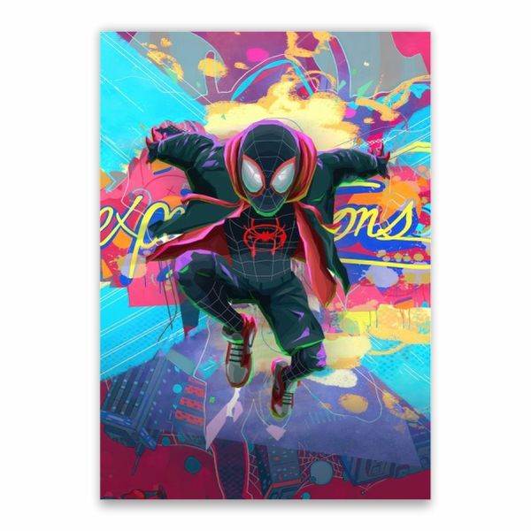 Miles Morales Colourful Background Poster - A1