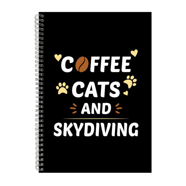 Coffee Cats And Skydiving Notebook Skydiving Gift Idea A4 Notepad 148