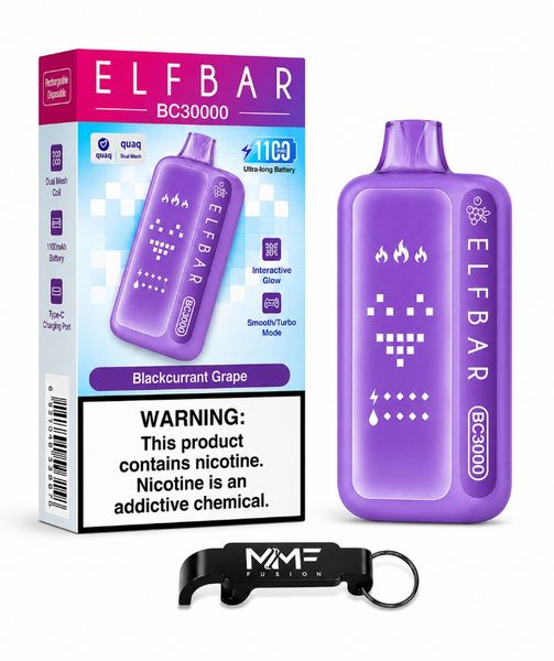 Elf Bar MMF BC30000 Puffs Disposable Vape - Blackcurrant Grape (Pack of 5)