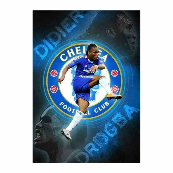 Didier Drogba Chelsea Logo Poster - A1