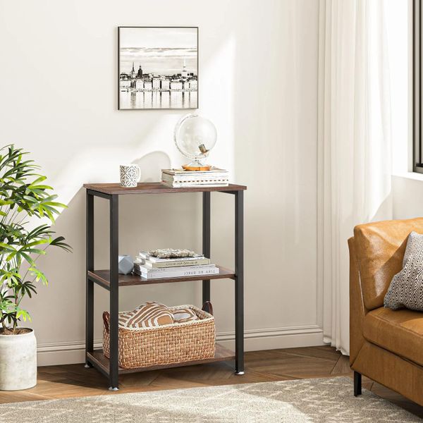 Side Table End Table Nightstands 3-Layer Storage Shelves