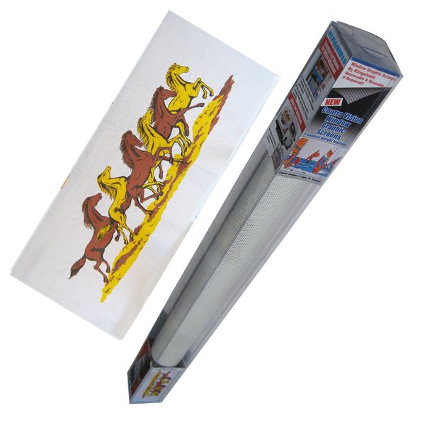 Klingshield Retro Print One-way Vision Window Screen - Horse - 68cm x 162cm