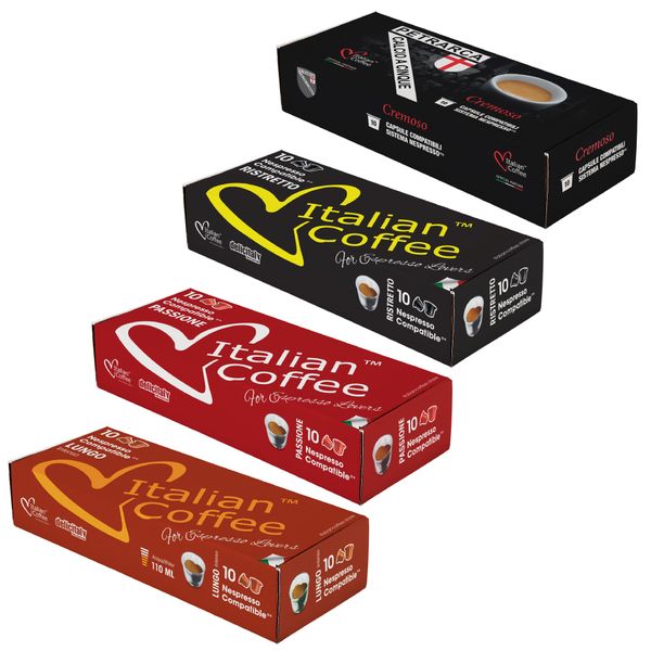 Italian Coffee Premium Variety Nespresso Compatible Capsules - 40