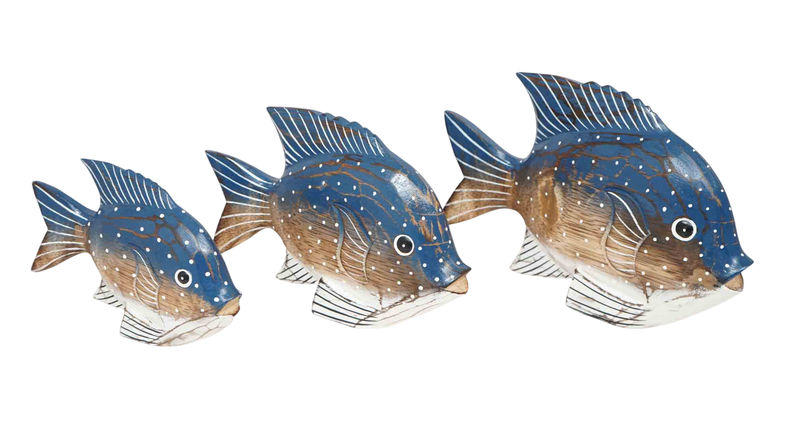 Hand-Carved Spotted Fish Set - 15cm,20cm,22cm
