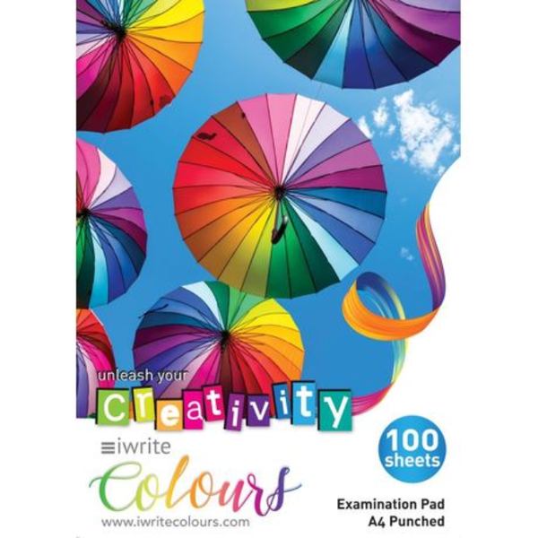 A4 Exam Pads 100 Sheets - Punched, Feint &amp; Margin
