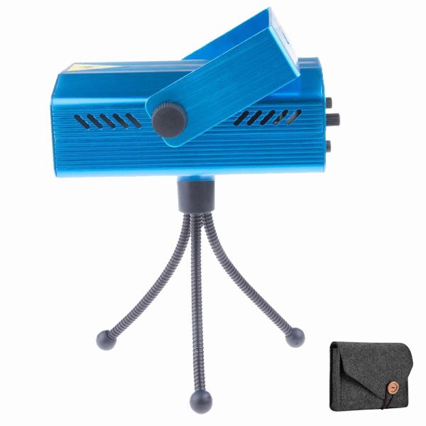 LED Mini Stage Light Laser Projector with Electronics Accessory Pouch