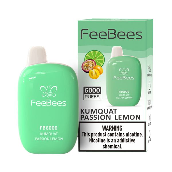 FeeBees Disposable 6000Puffs Vape Bar 30mg - Kumquat Passion Lemon 2 Piece