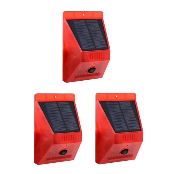 3 x Solar Infrared Alarm Lamps Q-L911C
