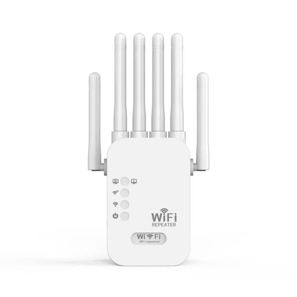 Upgraded 6-Antenna WiFi Extender (White, 1200Mps)