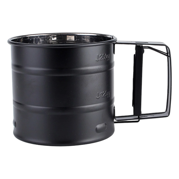 Ultra-Fine Mesh Design Manual Stainless-Steel Flour Sifter - Black