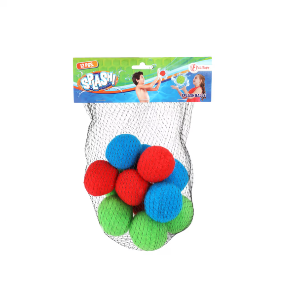 Splash Balls 12-Pack Medium Water Soakers Multicolor Summer Toy