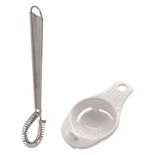Regent Plastic Yolk Separator + Mini Egg Whisk Stainless Steel 2-Piece Set