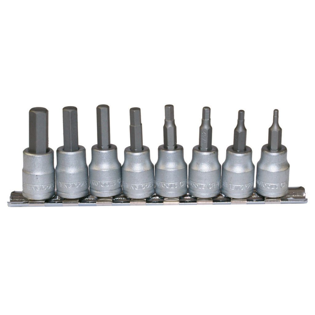 Teng Tools 3/8inch Drive Imperial Hex Bit Socket Set, 8 Piece M3811