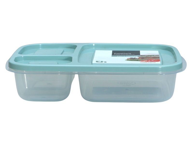 Excellent Houseware Plastic 3 Division Lunchbox 240x155xH5