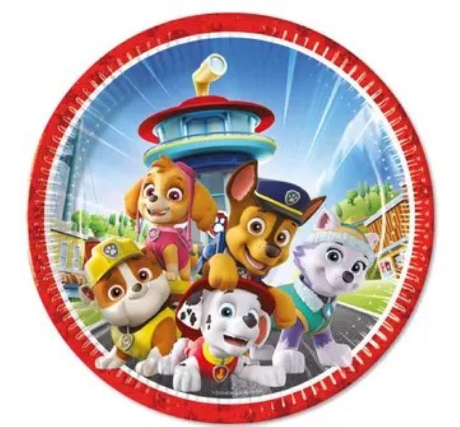 Paw Patrol Rescue Heroes Plate Large 23cm 8ct - Pet