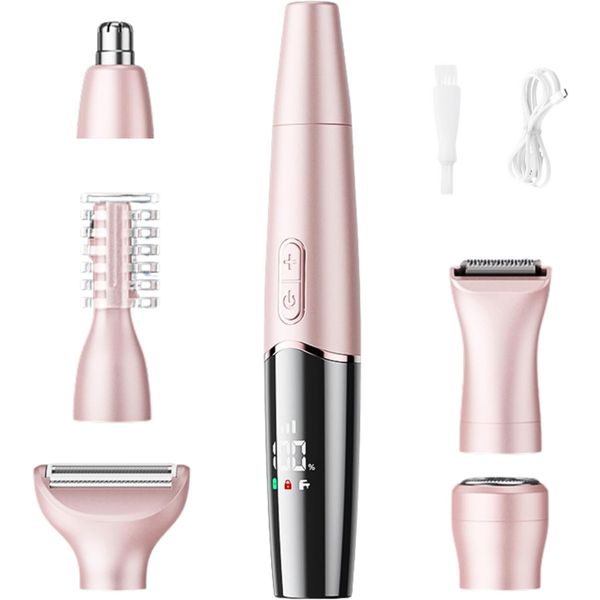 QYNIAL 5 in 1 Nose Hair Trimmer Rechargeable Facial Grooming Kit