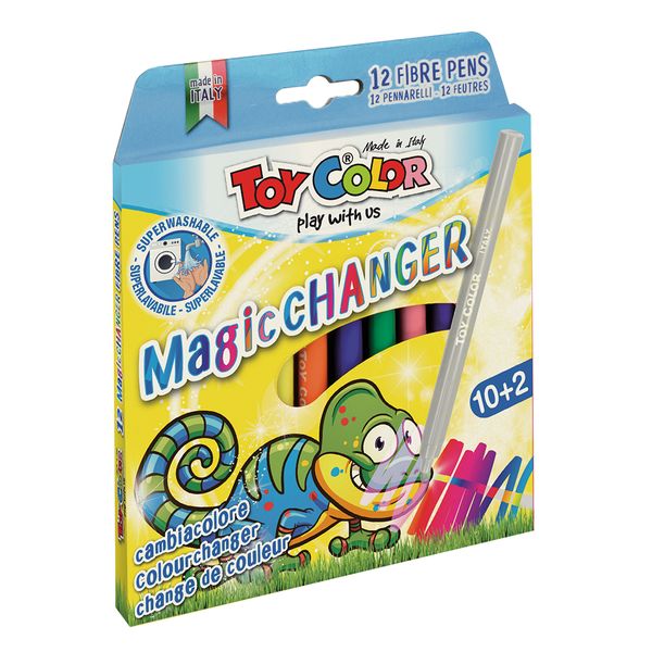 Toy Color 10 Fibre Pens &amp; 2 Magic Colour Changer Applicators