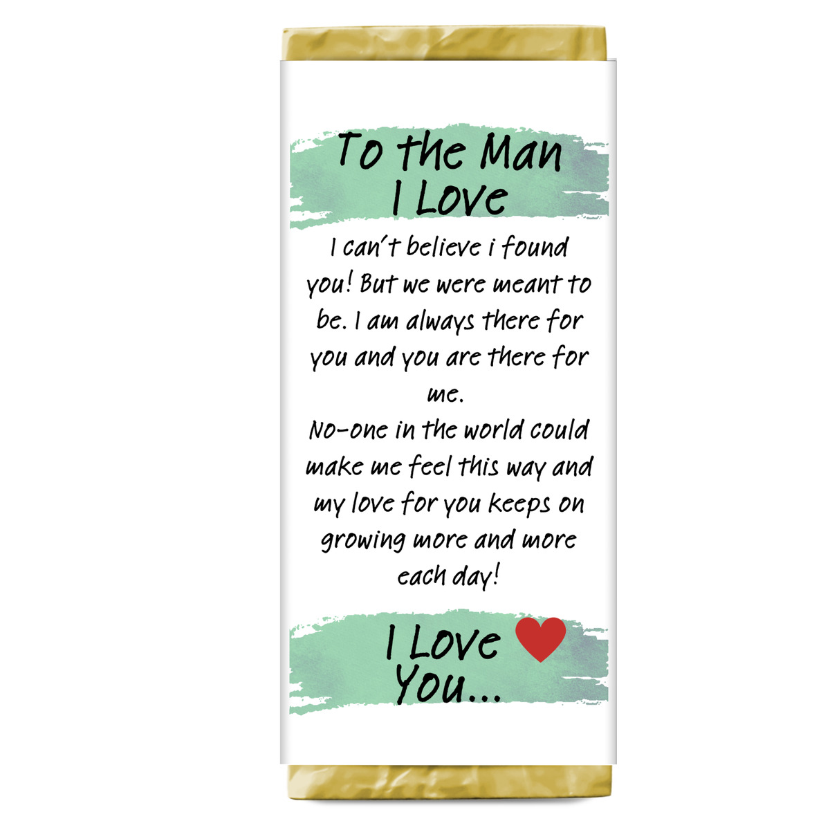 Chocolate Gift Idea, Man I Love Custom Thank-You Appreciation Present ...