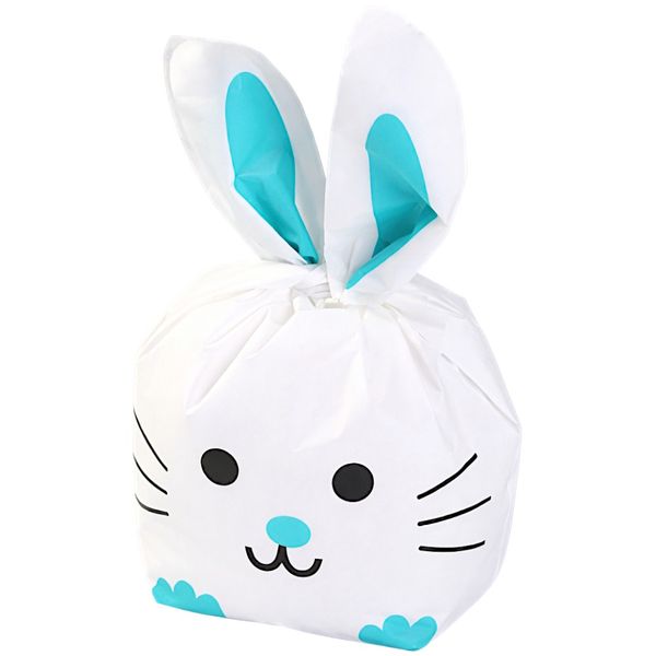 50-Piece Bunny Shaped Treat Bags Set - Cute Easter &amp; Party Gift Packaging