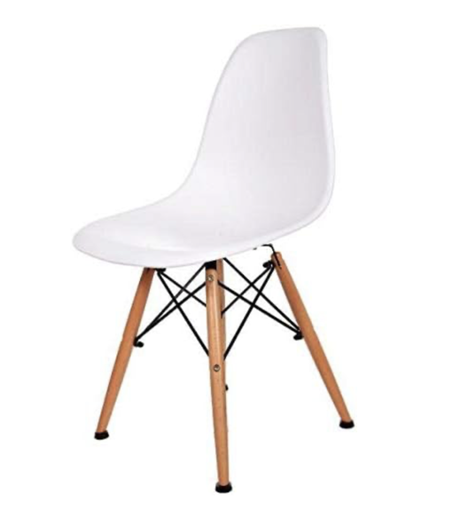 Pebble Dining Room Chair - Modern Plastic Shell Seat with Wooden Legs